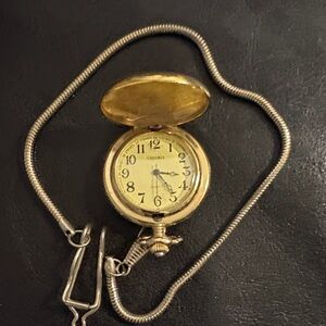 Casbia Gold Pocket Watch with Chain